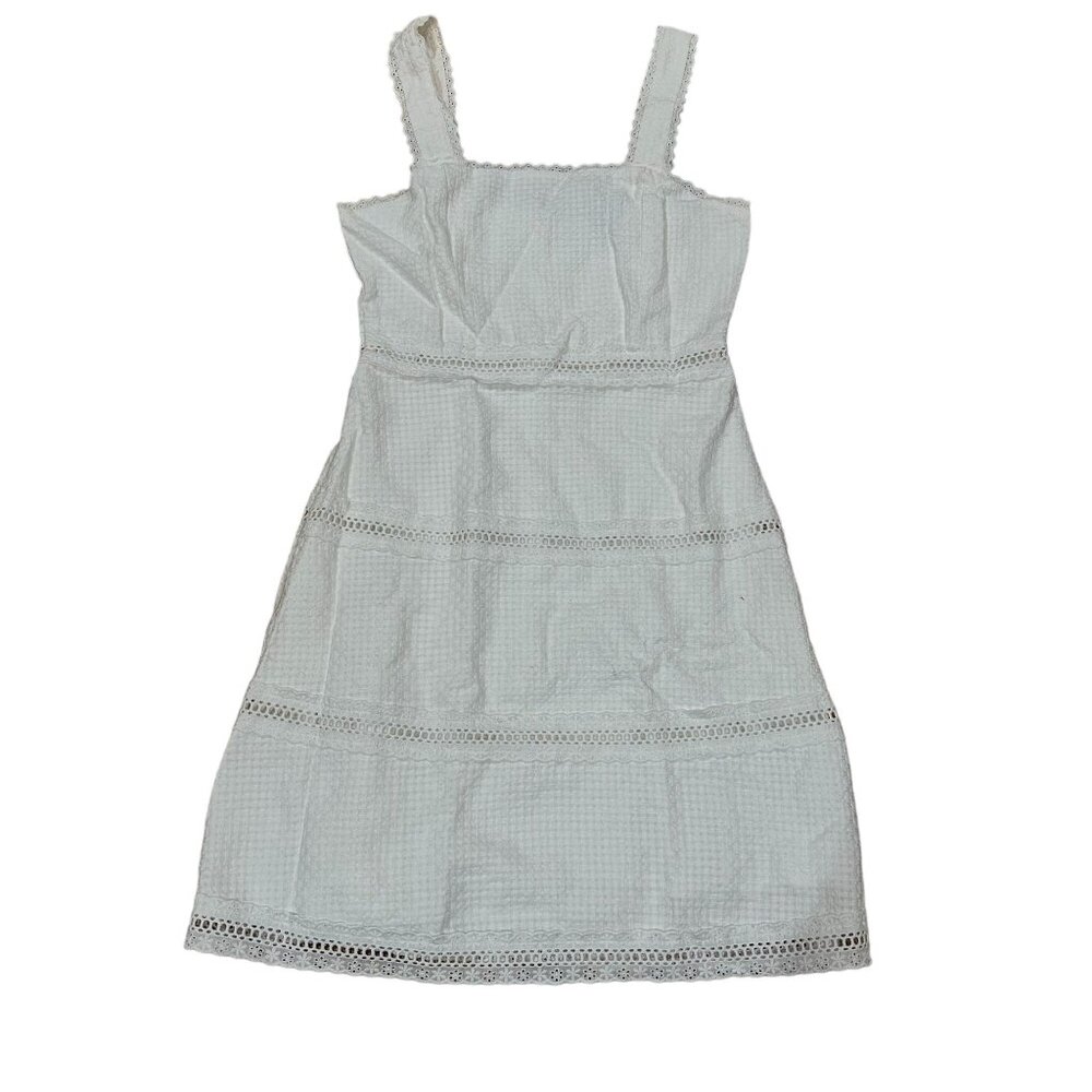 Draper James RSVP White Lace Accent Dress Tank Straps Womens Size 2 Sweet Pretty